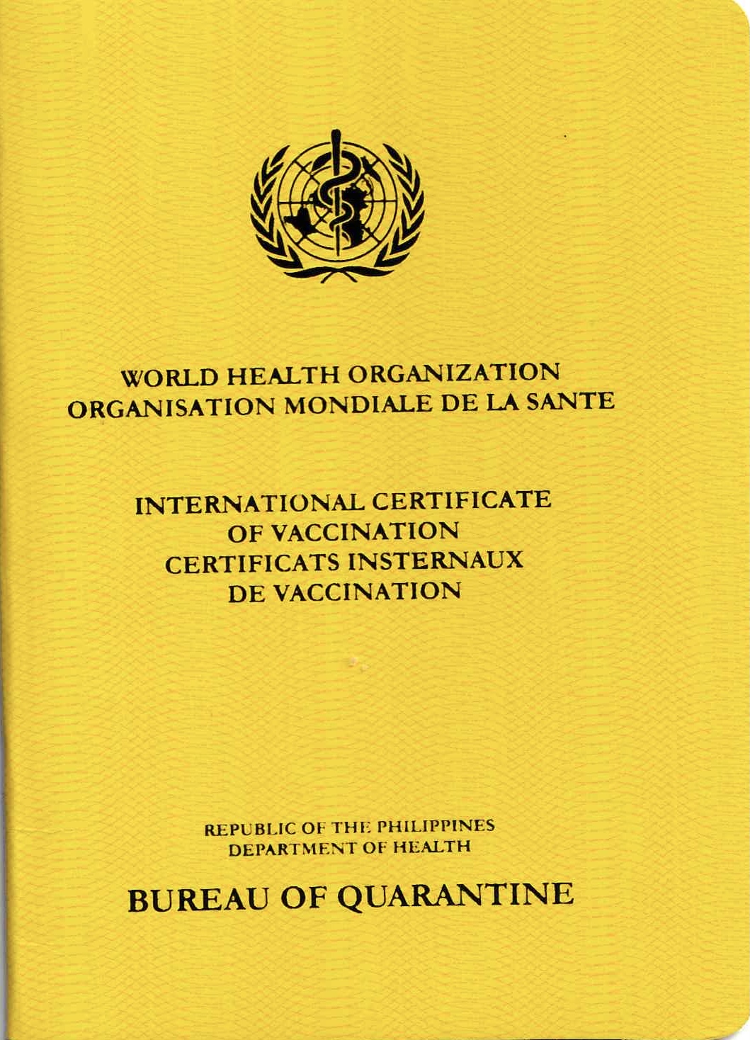 Yellow fever vaccination card